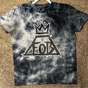 Fall Out Boy Tie-Dye Logo Tee - Black & White